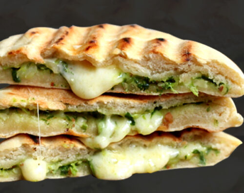 Spinach and cheese naan