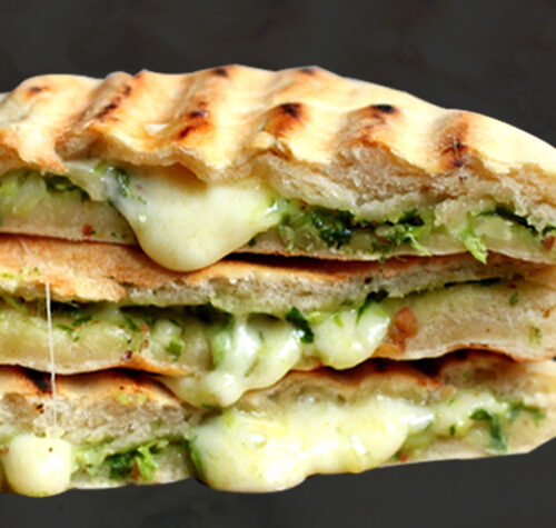 Spinach and cheese naan